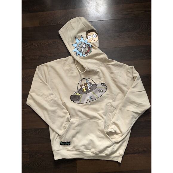 Rick And Mortuary Tan Embroidered Hood Men’s Sz Medium Nowt - Picture 1 of 16